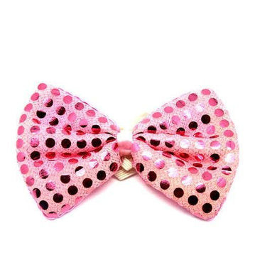 Medium Pink Sequin Bow Tie - The Base Warehouse