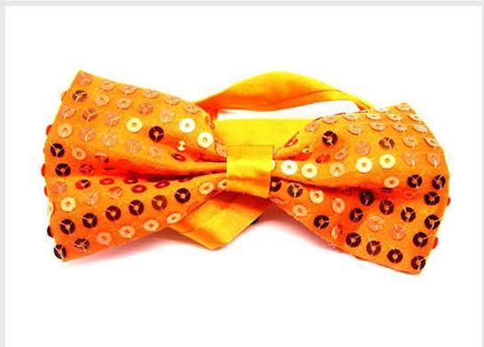 Small Orange Sequin Bow Tie