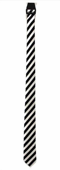 Long White Slim TIe with Stripe - The Base Warehouse