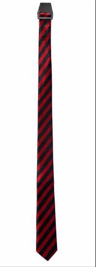 Long Dark Red Slim Tie with Stripe