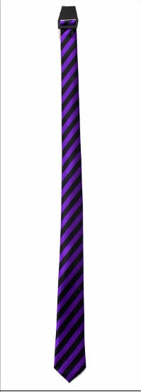 Long Purple Slim Tie with Stripe