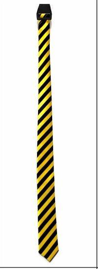 Long Yellow Slim Tie with Stripe