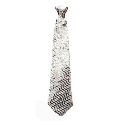 White Sequin Tie - The Base Warehouse