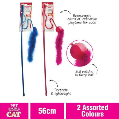 Cat Feather Wand - 56cm - The Base Warehouse