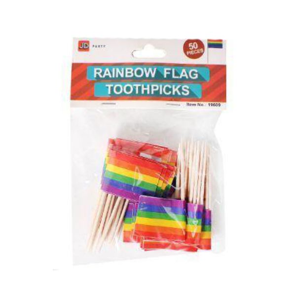 50 Pack Rainbow Mardi Gras Toothpicks