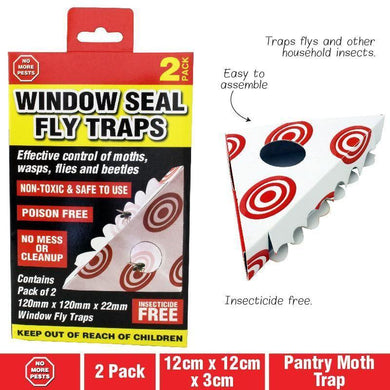 2 Pack Window Seal Fly Traps - 12cm x 12cm x 3cm - The Base Warehouse