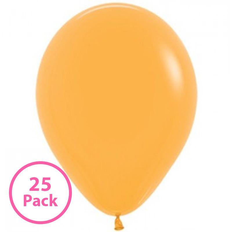 25 Pack Fashion Mango Yellow Latex Balloons - 30cm