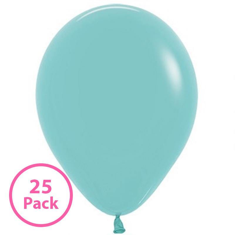 25 Pack Aquamarine Green Latex Balloons - 30cm - The Base Warehouse