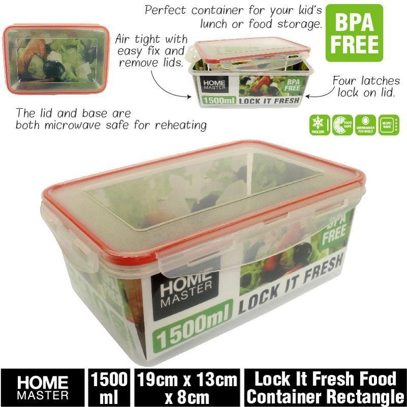 Lock It Fresh Food Container - 19cm x 13cm x 8cm - The Base Warehouse