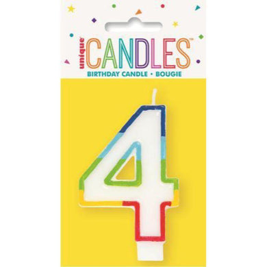 Rainbow Numeral Candle - 4 - The Base Warehouse