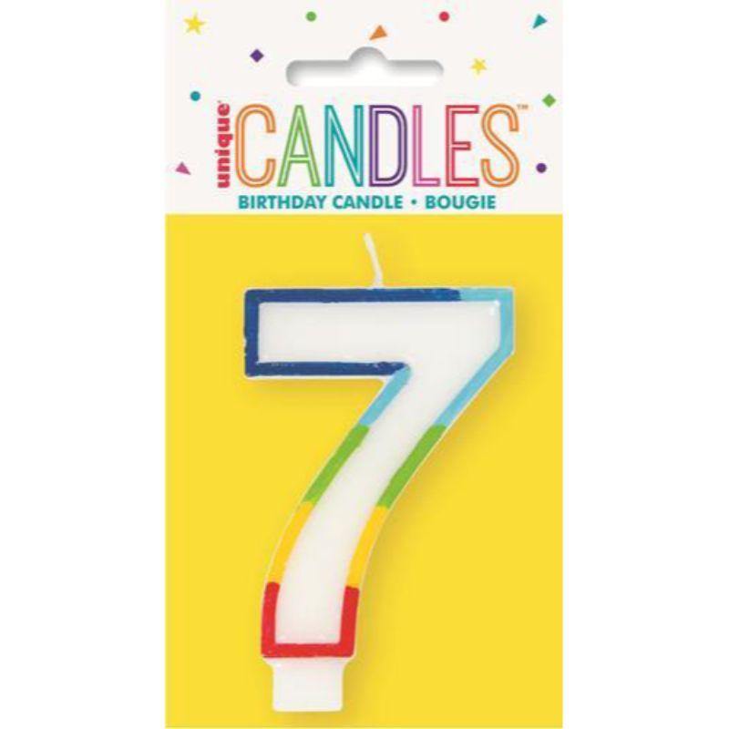 Rainbow Numeral Candle - 7 - The Base Warehouse