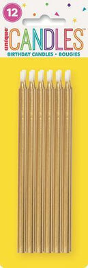 12 Pack Gold Candles - 13cm - The Base Warehouse