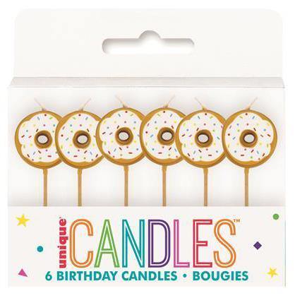6 Pack Donut Pick Candles