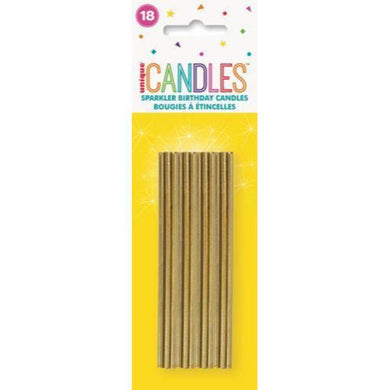 18 Pack Gold Sparkler Candles - The Base Warehouse