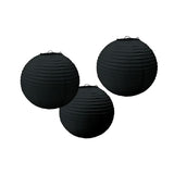 Load image into Gallery viewer, 3 Pack Jet Black Round Paper Lanterns - 24cm
