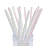 Load image into Gallery viewer, 25 Pack Iridescent White Paper Straws - 0.6 x 19.7cm
