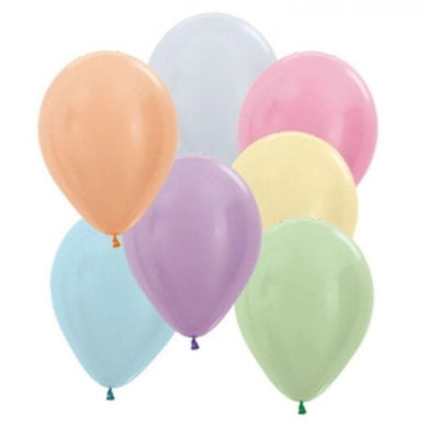 50 Pack Assorted Satin Pearl Latex Balloons - 12cm - The Base Warehouse