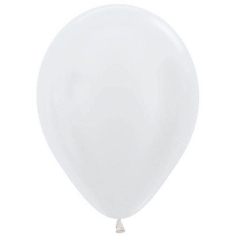 Sempertex 50 Pack Satin Pearl White Latex Balloons - 12cm