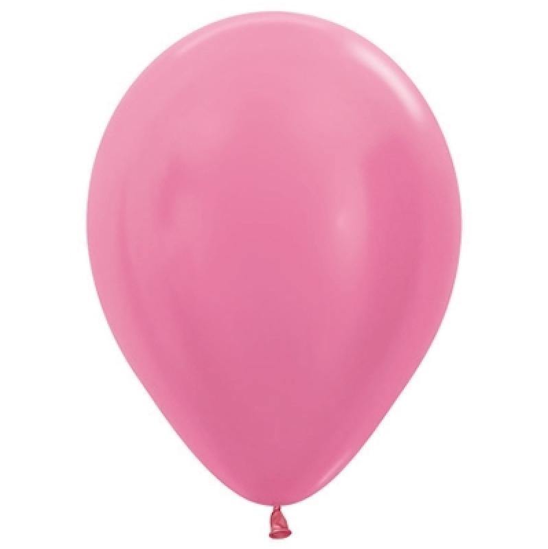 50 Pack Satin Pearl Fuchsia Latex Balloons - The Base Warehouse