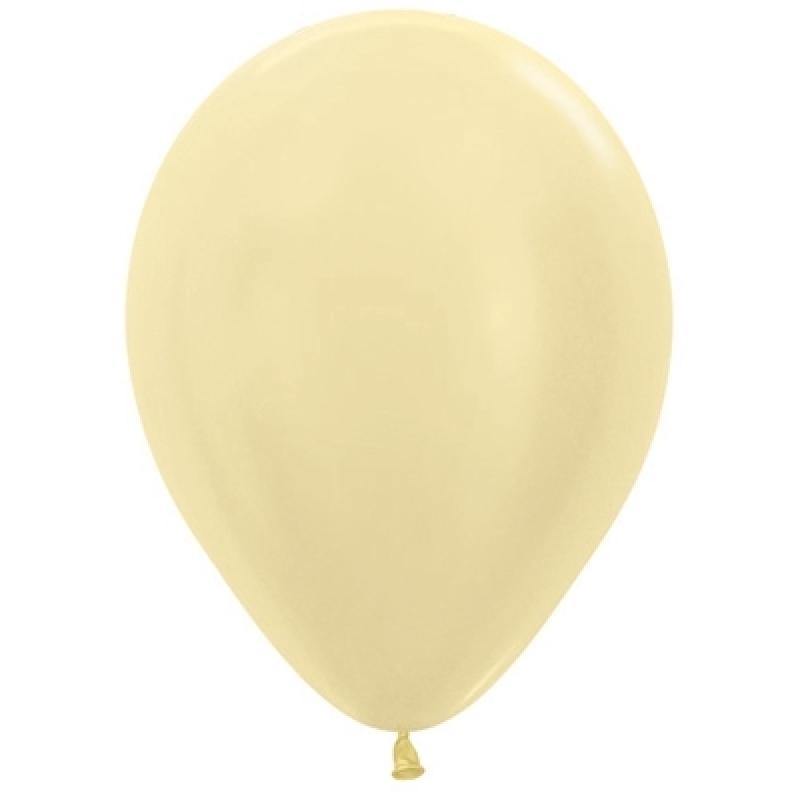 50 Pack Satin Pearl Yellow Latex Balloons - The Base Warehouse