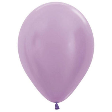 50 Pack Satin Pearl Lilac Latex Balloons - 12cm - The Base Warehouse