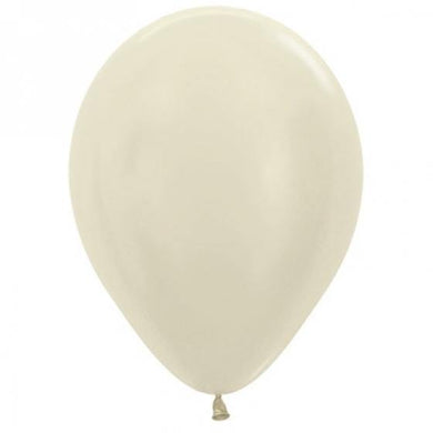 50 Pack Satin Pearl Ivory Latex Balloons - 12cm - The Base Warehouse