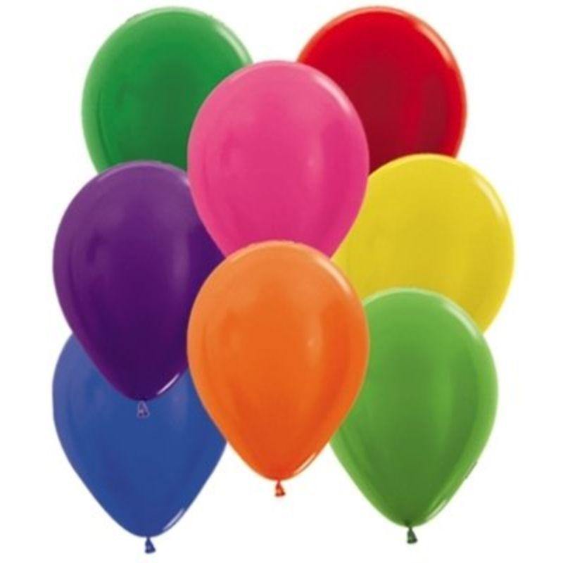 25 Pack Metallic Assorted Latex Balloons - 30cm - The Base Warehouse