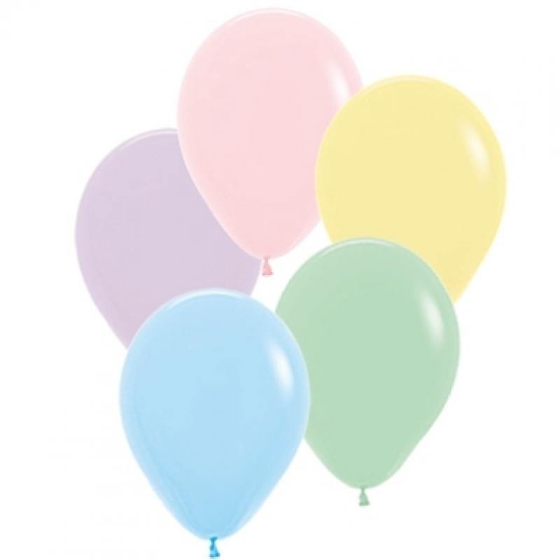 25 Pack Assorted Pastel Latex Balloons - The Base Warehouse