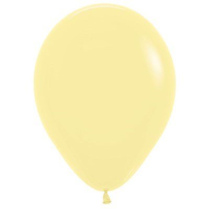 25 Pack Fashion Pastel Yellow Latex Balloons - 30cm