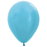 Load image into Gallery viewer, 25 Pack Satin Pearl Caribean Blue Latex Balloons - 30cm - The Base Warehouse

