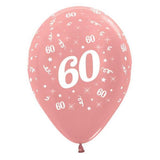 Load image into Gallery viewer, 6 Pack Rose Gold 60th Latex Balloons - The Base Warehouse
