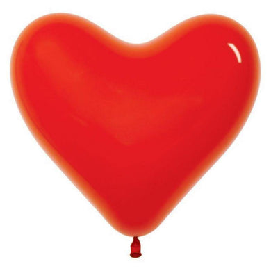 12 Pack Crystal Red Heart Sempertex Balloons - 28cm - The Base Warehouse