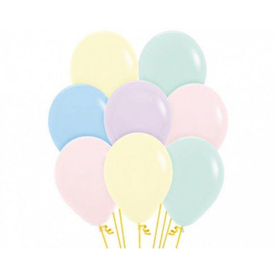50 Pack Pastel Matte Assorted Latex Balloons - 12cm - The Base Warehouse