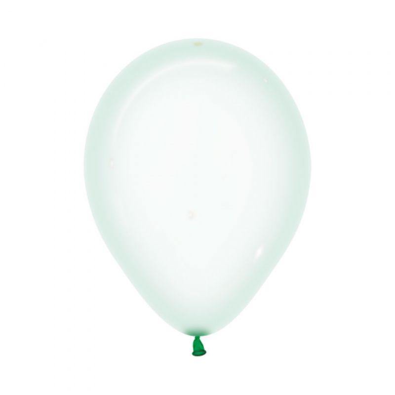 12 Pack Green Crystal Pastel Latex Balloons - 30cm - The Base Warehouse