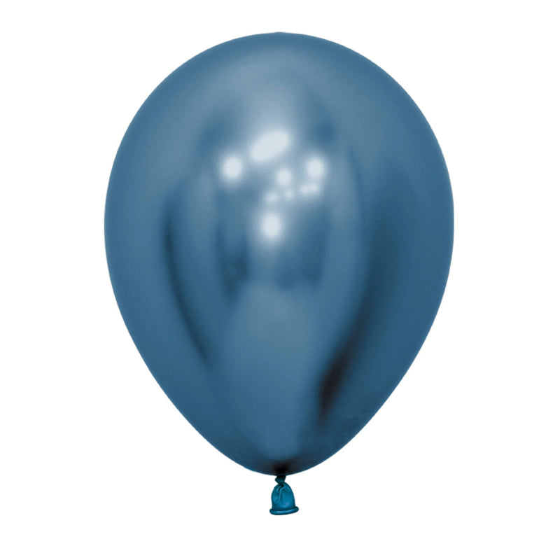 Sempertex 50 Pack Metallic Reflex Blue Latex Balloons - 12cm