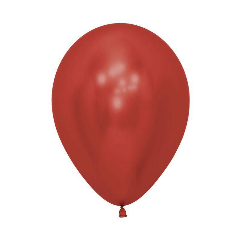 50 Pack Crystal Reflex Red Latex Balloons - 12cm