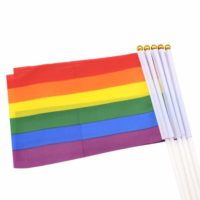 8 Pack Mini Rainbow Flags - 10 x 15cm - The Base Warehouse