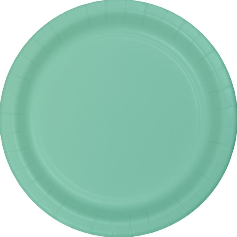 24 Pack Fresh Mint Green Banquet Plates Paper - 26cm