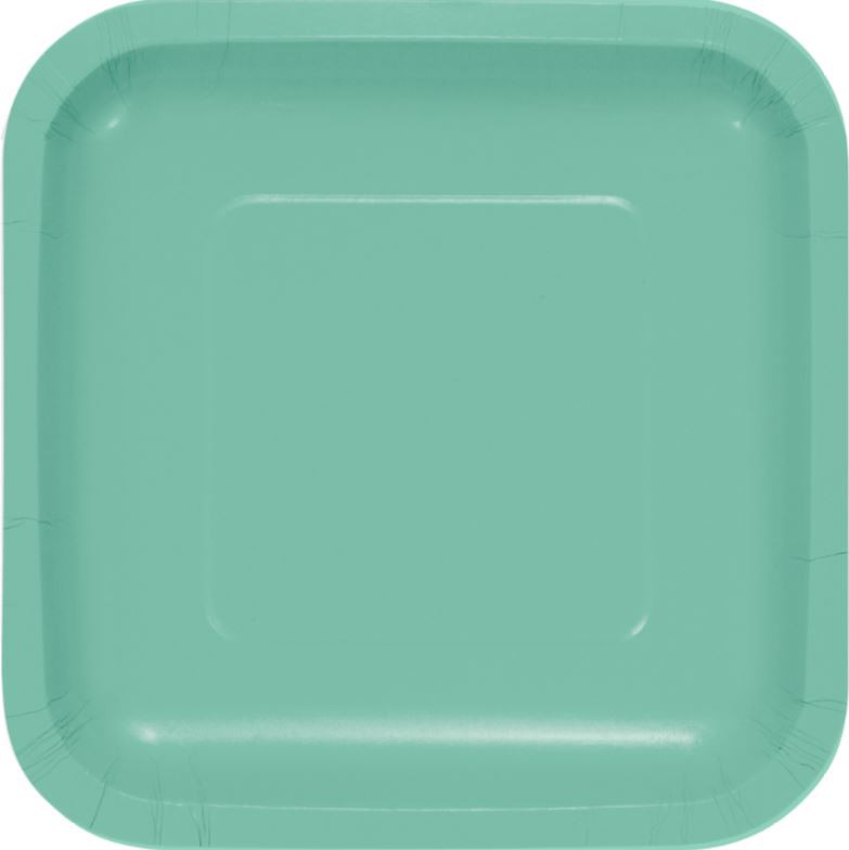 24 Pack Fresh Mint Green Sqaure Paper Lunch Plates - 18cm