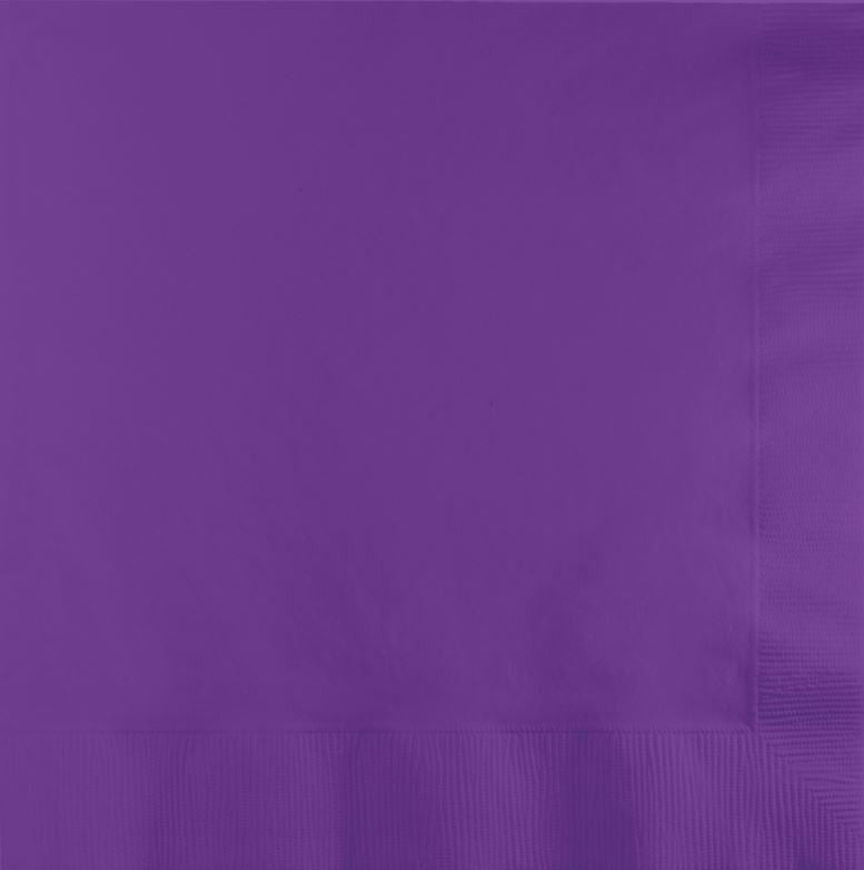 50 Pack Amethyst Purple Beverage Napkins - 25cm x 25cm