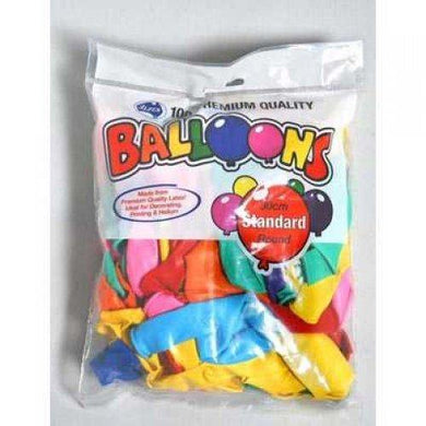 100 Pack Mixed Colour Latex Balloons - 30cm - The Base Warehouse