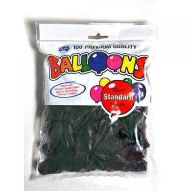 100 Pack Black Latex Balloons - 30cm - The Base Warehouse