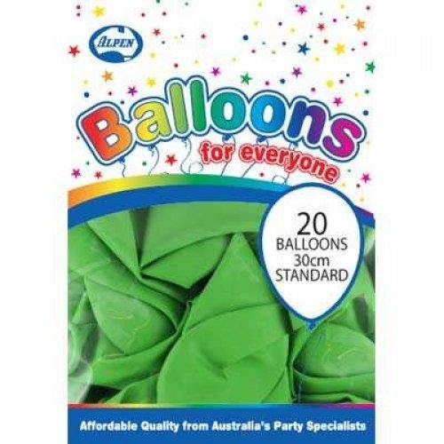 20 Pack Green Latex Balloons - 30cm - The Base Warehouse