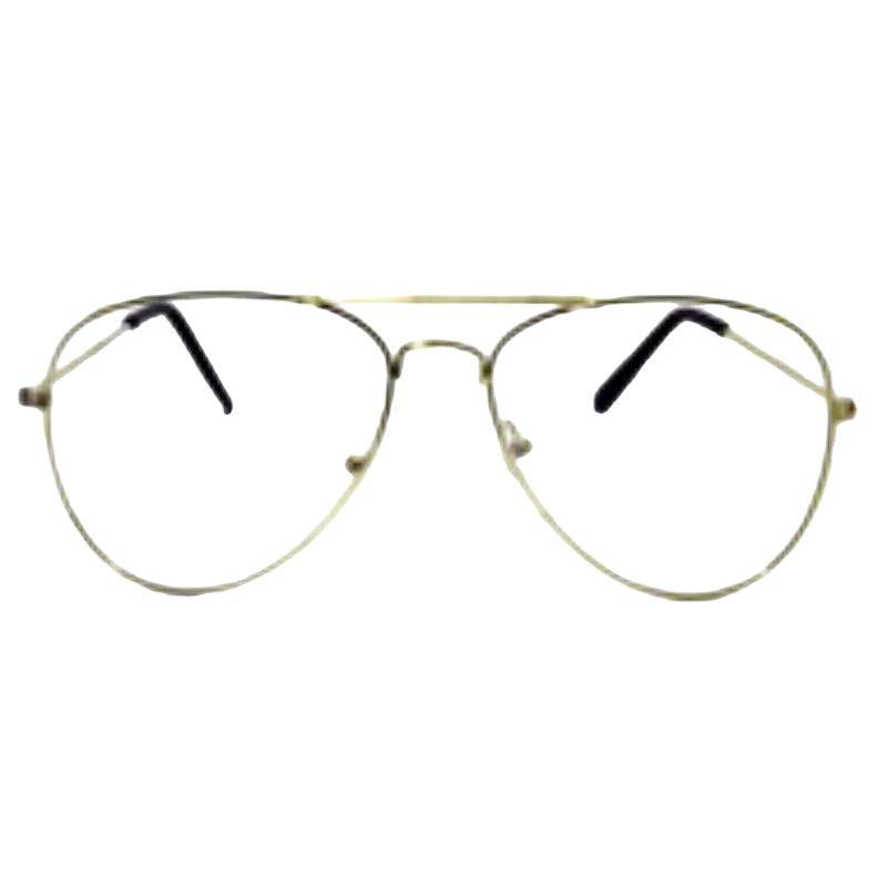 Adult Gold Frame Aviator Party Glasses with Clear Lens