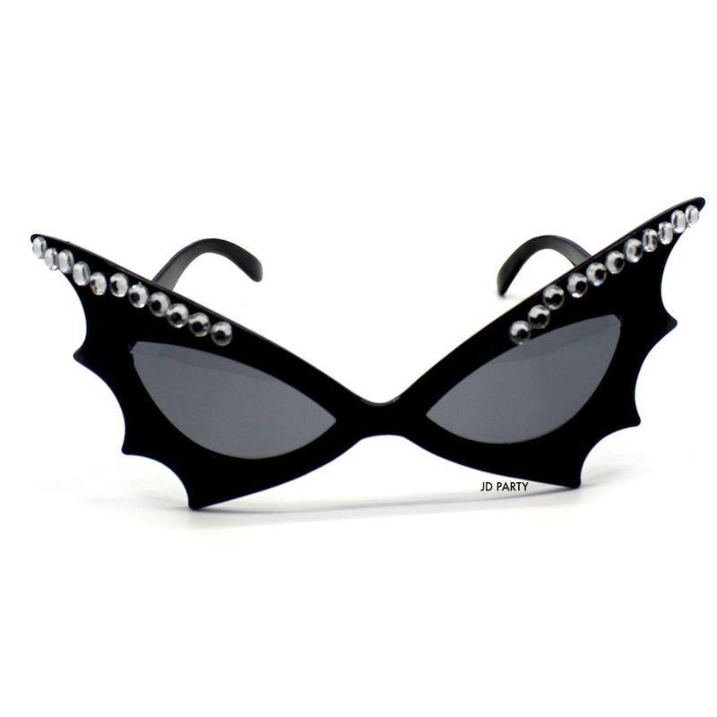 Bat Wings Diamante Party Glasses