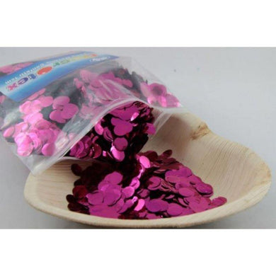 1cm Metallic Hot Pink Confetti - 250g - The Base Warehouse