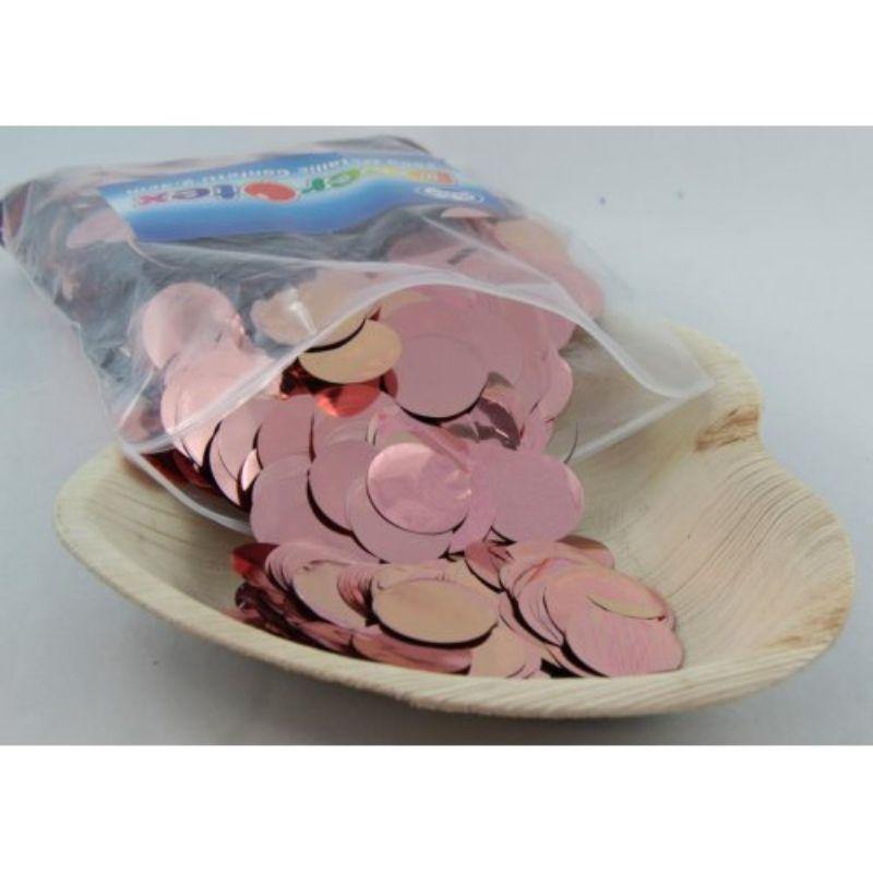 2.3cm Metallic Rose Gold Confetti - 250g - The Base Warehouse