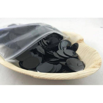 2.3cm Metallic Black Confetti - 250g - The Base Warehouse