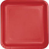 Load image into Gallery viewer, 24 Pack Classic Red Square Paper Dinner Plates - 23cm - The Base Warehouse
