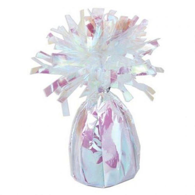 Iridescent White Jumbo Balloon Weight - 330g - The Base Warehouse